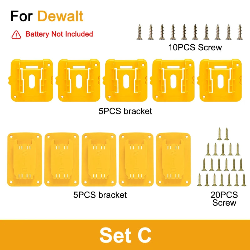 5/10 Pack Battery Storage Rack Machine Holder for Dewalt 14.4V 18V Li-ion Battery Wall Mount Tool Bracket Power Tool Accessorie