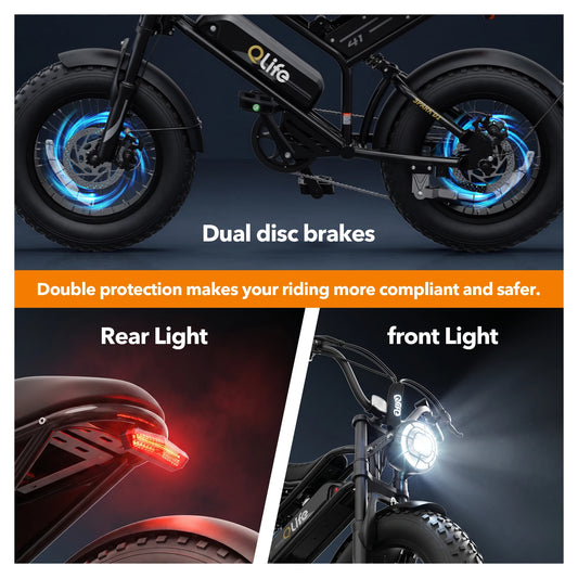 Qlife Spark D1 Electric Bike | 1500W 48V Fat Tire Ebike