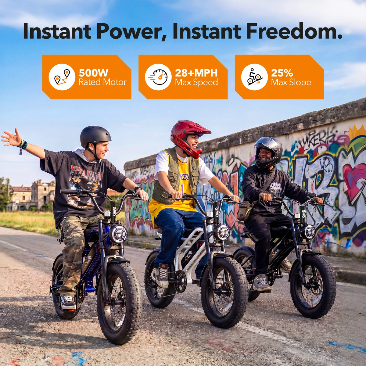 Qlife Spark D1 Electric Bike | 1500W 48V Fat Tire Ebike