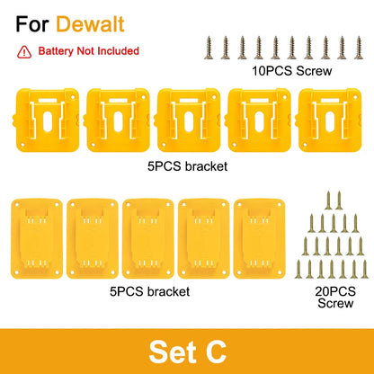 5/10 Pack Battery Storage Rack Machine Holder for Dewalt 14.4V 18V Li-ion Battery Wall Mount Tool Bracket Power Tool Accessorie
