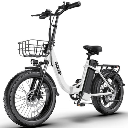 Portable Foldable Electric Bicycle Fat Tire Long Range Lithium Battery Assist Bike
