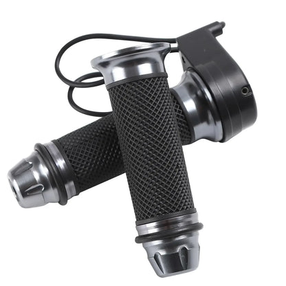 22mm/0.87" Electric Bike Handlebar with 3-Speed Control Funcation,Throttle Grip in Rubber and Metal Material Universal Electric