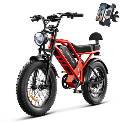 1500W Electric Bike Adults 48V 68+ Miles 7-Speed Mountain Commuter E-Bicycle, Customized
