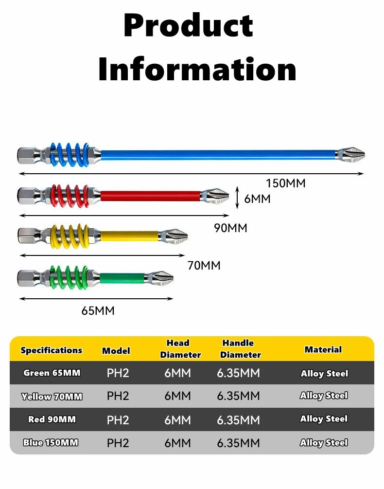 Magnetic PH2 Screwdriver Bits