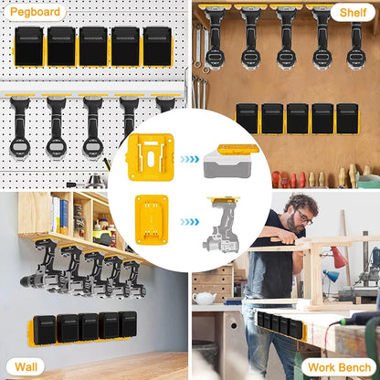 5/10 Pack Battery Storage Rack Machine Holder for Dewalt 14.4V 18V Li-ion Battery Wall Mount Tool Bracket Power Tool Accessorie