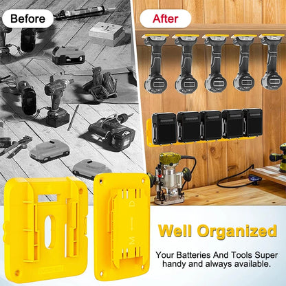 5/10 Pack Battery Storage Rack Machine Holder for Dewalt 14.4V 18V Li-ion Battery Wall Mount Tool Bracket Power Tool Accessorie