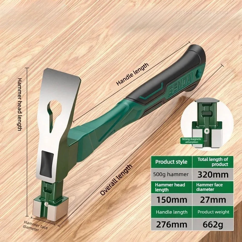 Multifunctional Claw Hammer Ramshorn Nail Hammer Engineering Handle Lightweight Portable Carpentry Window Breaking Hand Tools