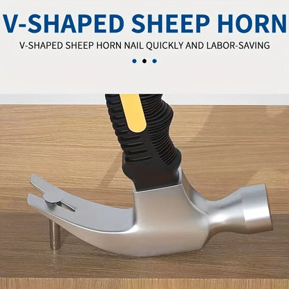 Multifunctional Mini Ramshorn Hammer 160 mm Engineering Handle Lightweight Portable Carpentry Window Breaking Hand Tools Home