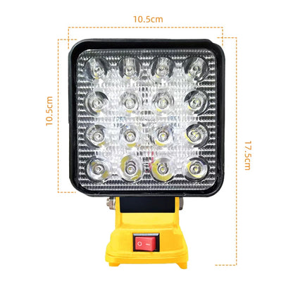 Power Tool Accessories 8 Inch Work Light for Dewalt 18V 20V Battery LED Spotlight USB Outdoor Fishing Jobsite Emergency Lighting