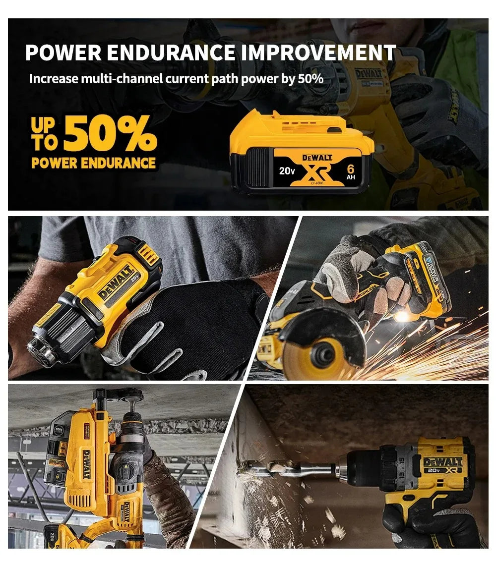 Original DEWALT battery 20V/60V 6000mAh 9000mAh rechargeable Li-Ion battery ,Dewalt tool battery, charger，electric drill，DCD805，