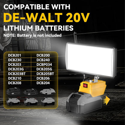 Power Tool Accessories 8 Inch Work Light for Dewalt 18V 20V Battery LED Spotlight USB Outdoor Fishing Jobsite Emergency Lighting