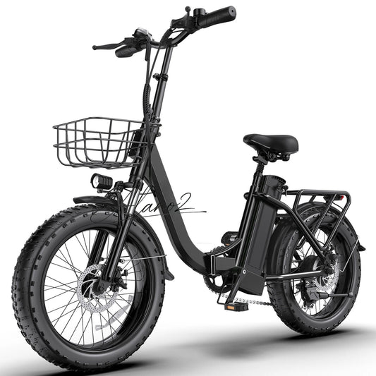 Portable Foldable Electric Bicycle Fat Tire Long Range Lithium Battery Assist Bike