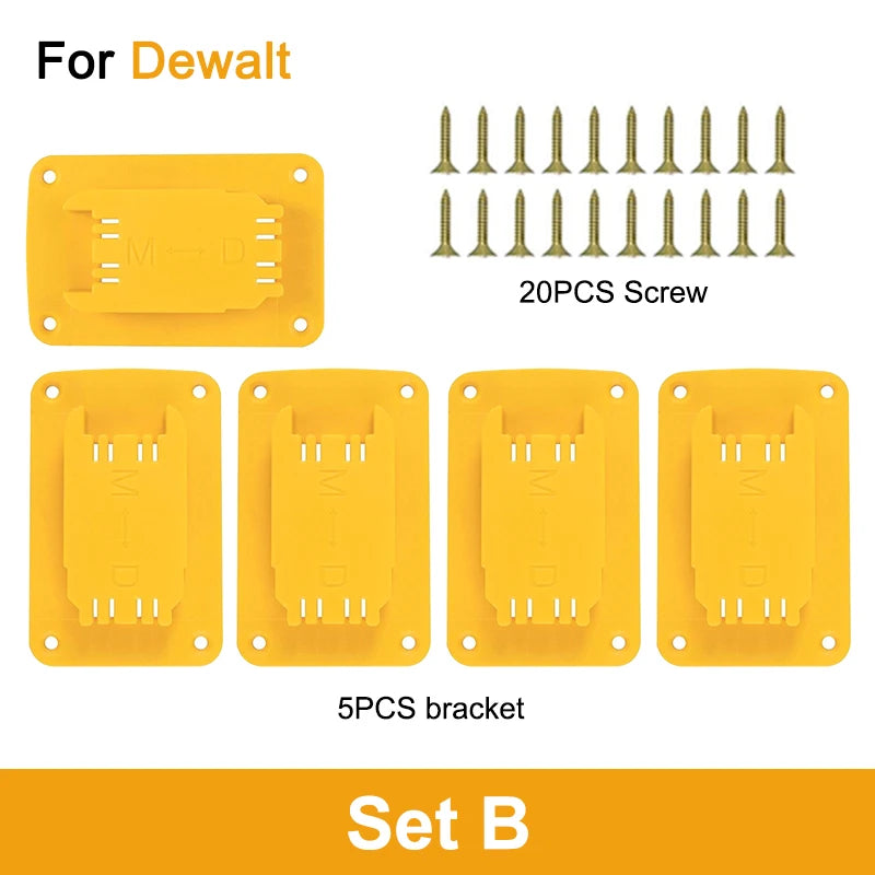 5/10 Pack Battery Storage Rack Machine Holder for Dewalt 14.4V 18V Li-ion Battery Wall Mount Tool Bracket Power Tool Accessorie