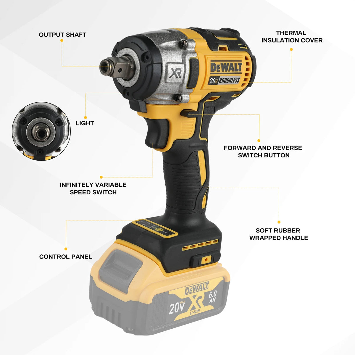 20V Brushless Impact Wrench for Tire Repair | High Torque
