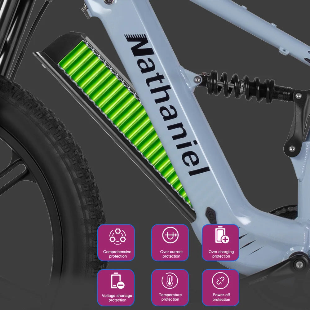 Nathaniel 2000W E-Bike SYR09 Dual Drive 26x4.0 Fat Tire 48V20AH Battery E-Mountain Bike Outdoor Sports All-Terrain Electric Bike