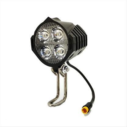 [in stock] Ebike LED Headlight Accessories 36V 48V Lamp 3pin Built-in Horn Front Light 4 LED Bulbs for Electric Scooters Bicycle