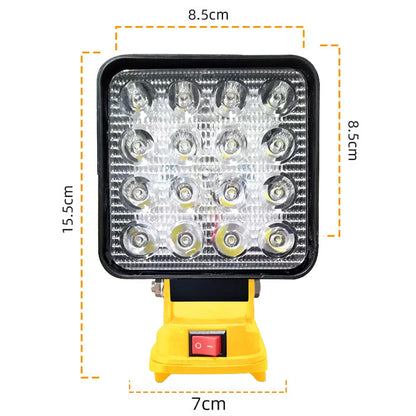 Power Tool Accessories 8 Inch Work Light for Dewalt 18V 20V Battery LED Spotlight USB Outdoor Fishing Jobsite Emergency Lighting