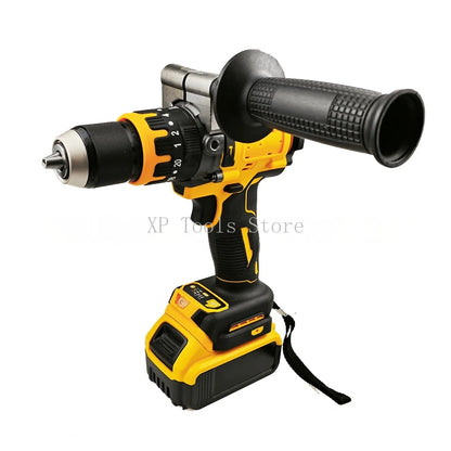 For Milwaukee/DeWALT 20V Battery Brushless Electric Drill 13mm Chuck Cordless Impact Hammer Drill Screwdriver 20+3 Torque Tools