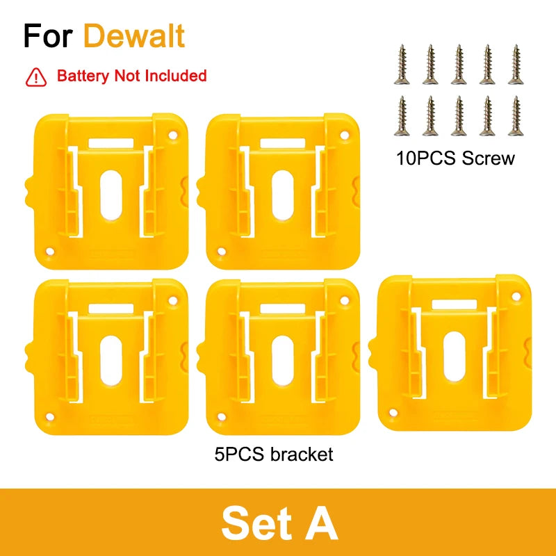 5/10 Pack Battery Storage Rack Machine Holder for Dewalt 14.4V 18V Li-ion Battery Wall Mount Tool Bracket Power Tool Accessorie
