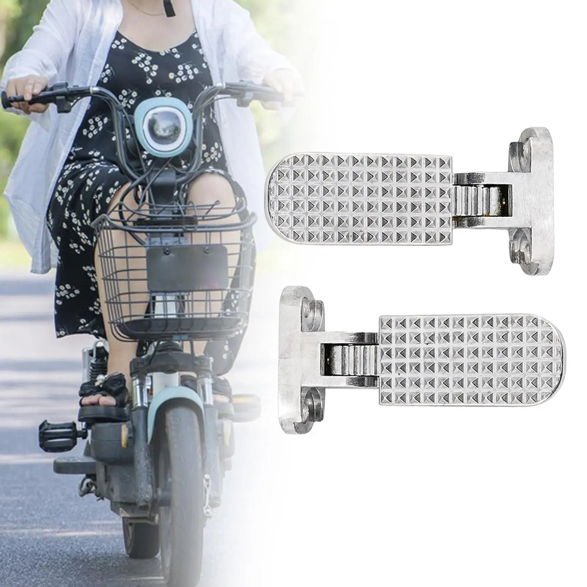 2Pcs Electric Bike Rear Pedals Footrest Quick Release, Foot Pegs Scooter Pedals Bike Pedals for Mountain Bike