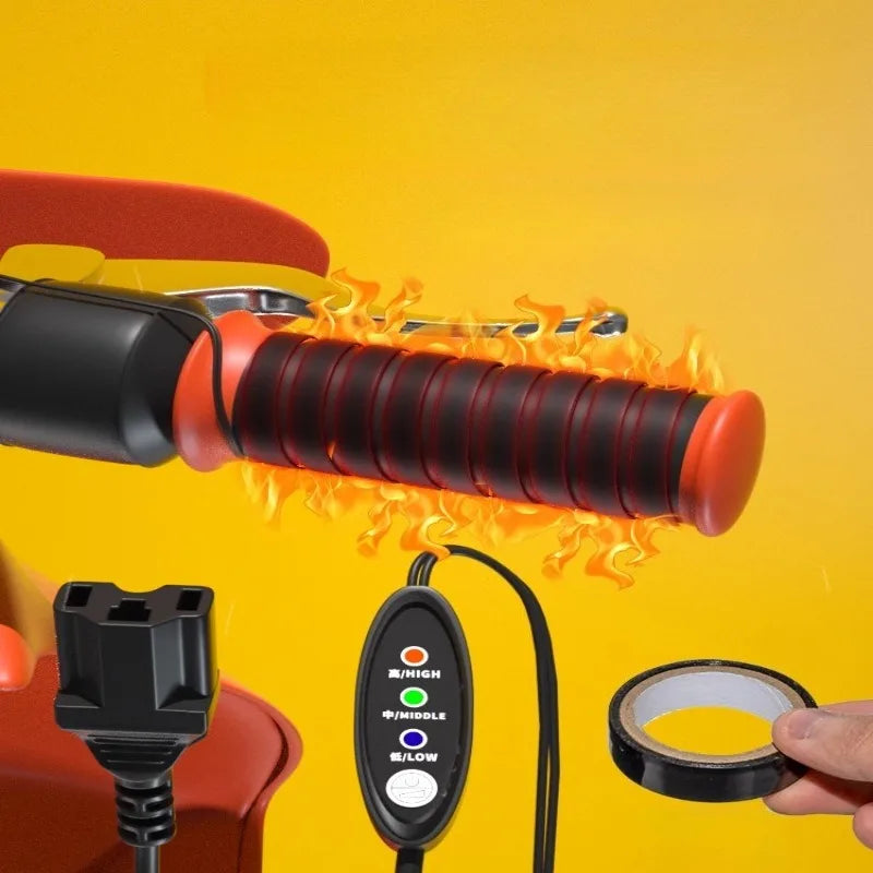 Electric Bike Heating Handle PTC Heating Temperature 48v60v72v Easy Install Winter Handle Durable Electric Bicycle Accessories