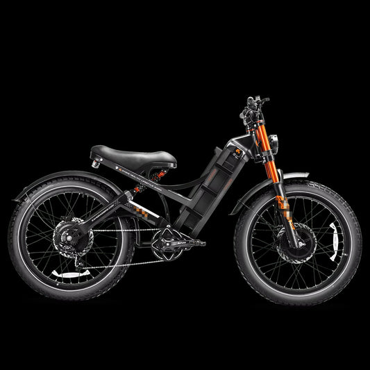QQA Eahora Romeo Ultra II 50ooW Electric Bike 60V 80AH Integrated Battery, Steel Frame 112 Miles Range, Hydraulic Brakes 7 Speed