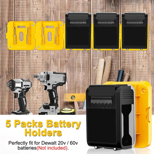 5/10 Pack Battery Storage Rack Machine Holder for Dewalt 14.4V 18V Li-ion Battery Wall Mount Tool Bracket Power Tool Accessorie