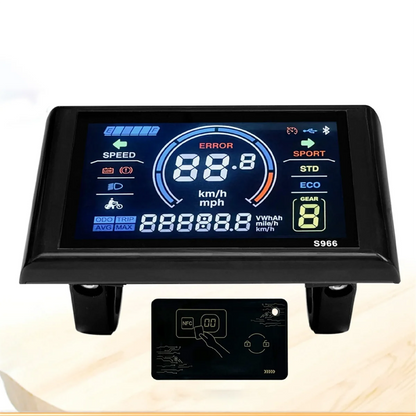 A26P 24-72V E-Bike LCD-S966 Colorful Display Control Panel with NFC Function Waterproof Plug Electric Bicycle Accessories