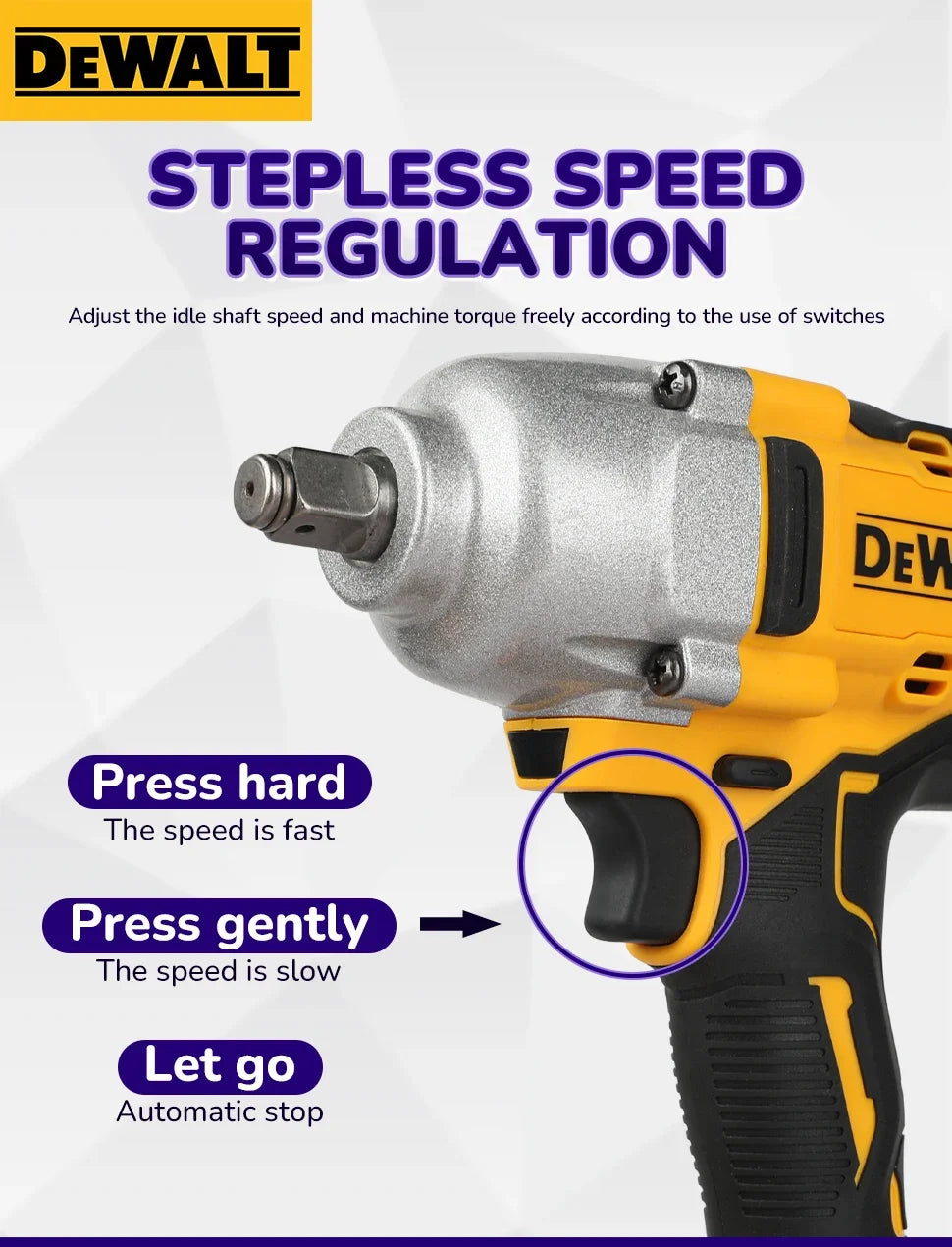 DeWalt DCF900 High Torque Brushless 20V Electric Impact Wrench Powered Electric Durable for Professiona Naked Tool