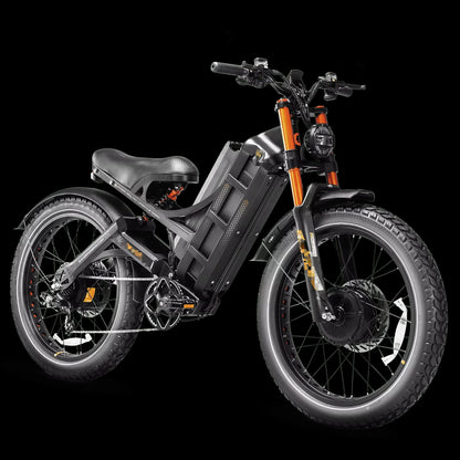 QQA Eahora Romeo Ultra II 50ooW Electric Bike 60V 80AH Integrated Battery, Steel Frame 112 Miles Range, Hydraulic Brakes 7 Speed