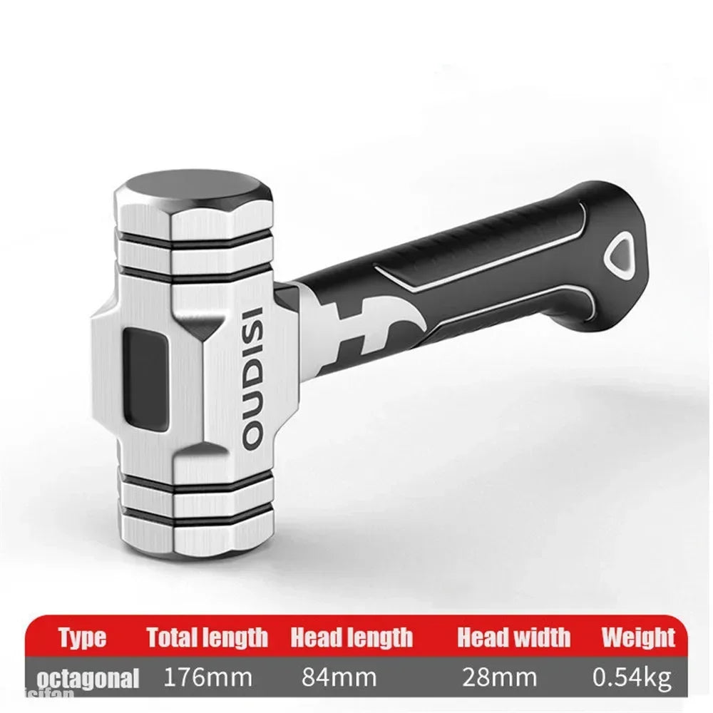 Heavy Duty Short Shank Octagonal Hammer, High Carbon Steel Hand Tools, Household Multifunctional Magnetic Nail Hammer