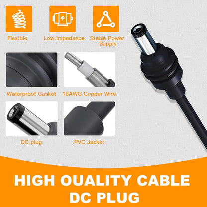 Cable Charger with Switch Mini Adapter Compatible with DeWalt 20V Battery  3.3FT 18AWG DC Power Cable Cord Plug Accessories