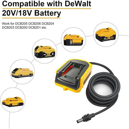 Cable Charger with Switch Mini Adapter Compatible with DeWalt 20V Battery  3.3FT 18AWG DC Power Cable Cord Plug Accessories