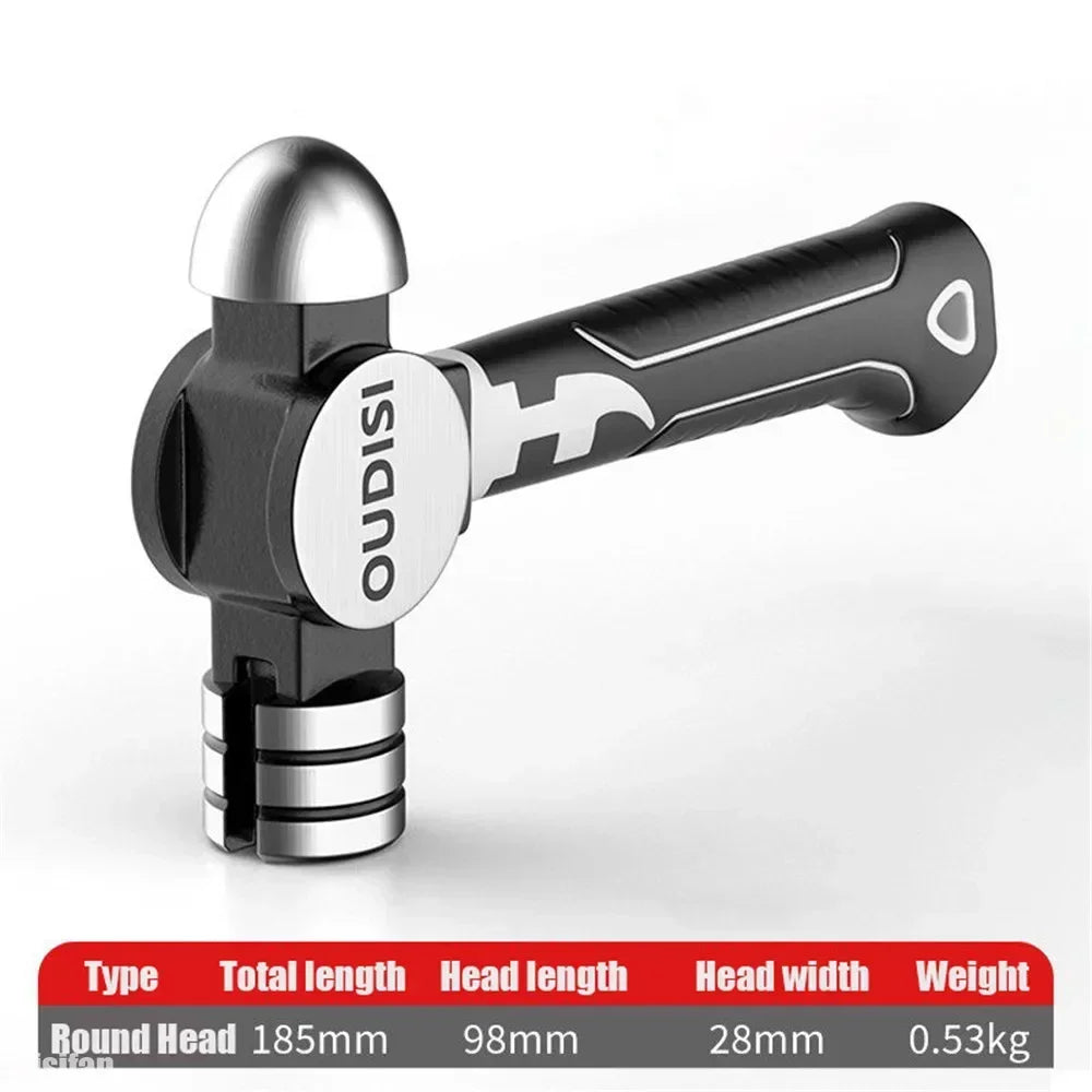 Heavy Duty Short Shank Octagonal Hammer, High Carbon Steel Hand Tools, Household Multifunctional Magnetic Nail Hammer