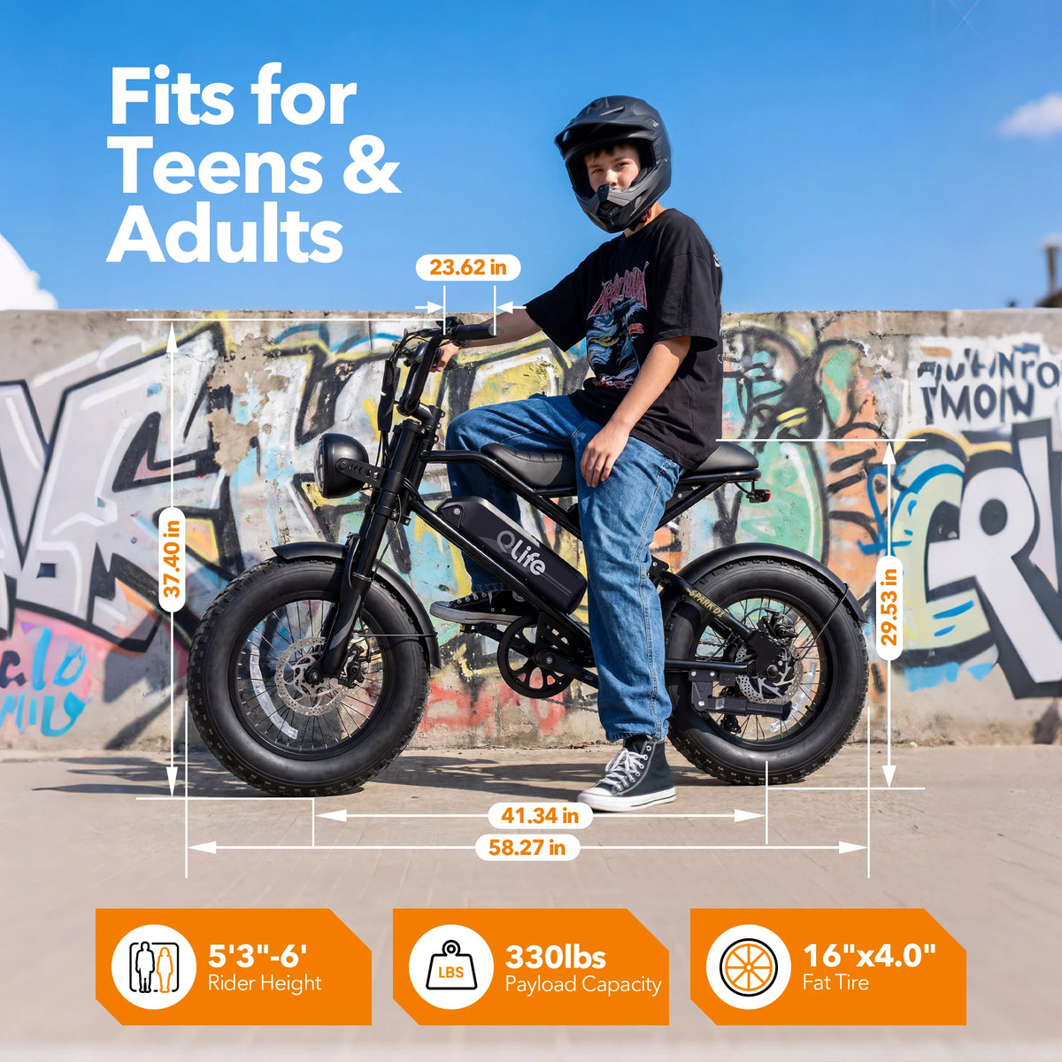 Qlife Spark D1 Electric Bike | 1500W 48V Fat Tire Ebike